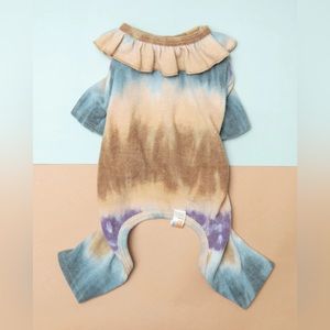 Renee C fleece dog tie dye onesie size small